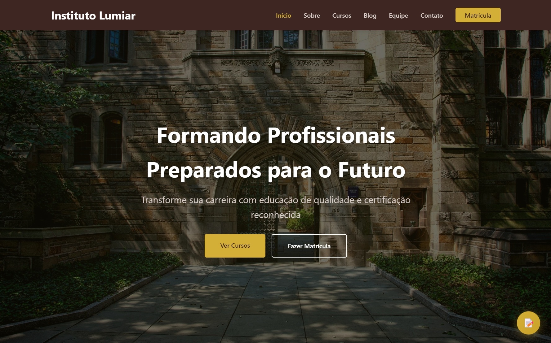 Projeto Instituto Lumiar - Site institucional criado pela Nivon Tech